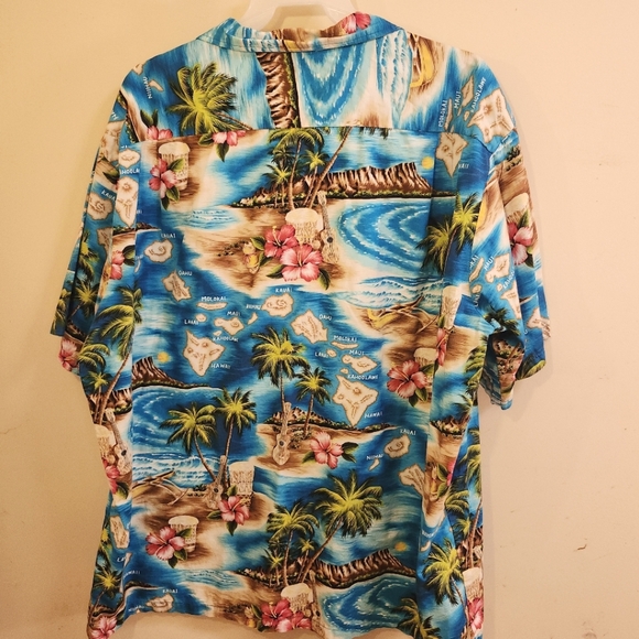 RJC HAWAIIAN ISLANDS/HIBISCUS COTTON BUTTON HAWAIIAN SHIRT, MENS SIZE 4XL  EUC. - Picture 2 of 10